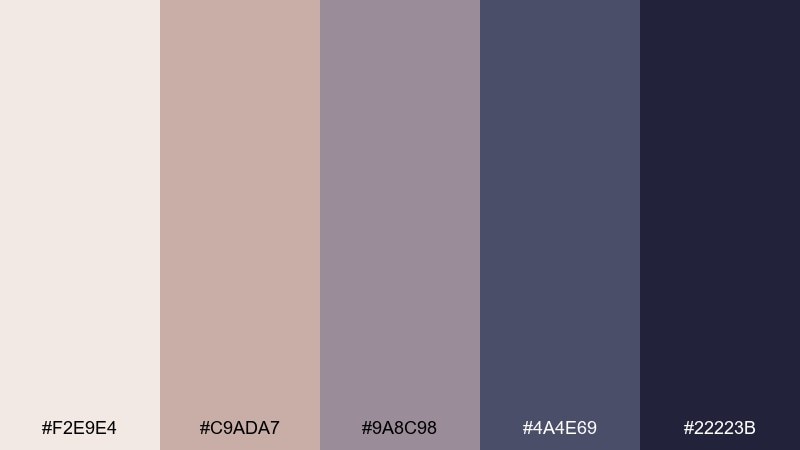 calm clay neutrals flat color palette with hex codes