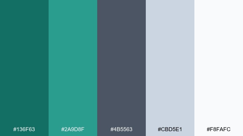 calm data dashboard color palette with hex codes