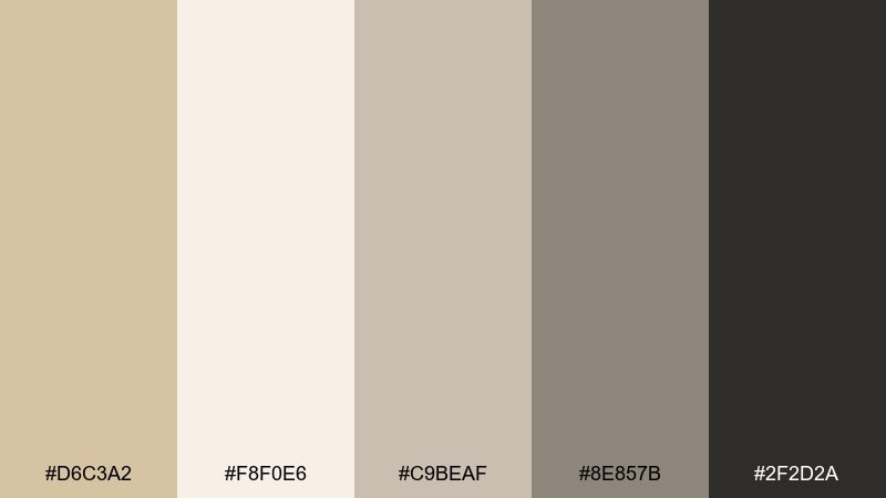 calm finance ui beige sand color palette with hex codes