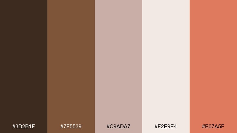 campfire cocoa picnic color palette with hex codes