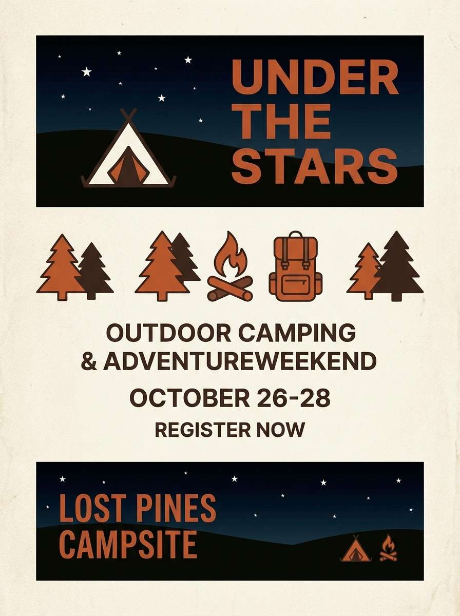 camping event flyer