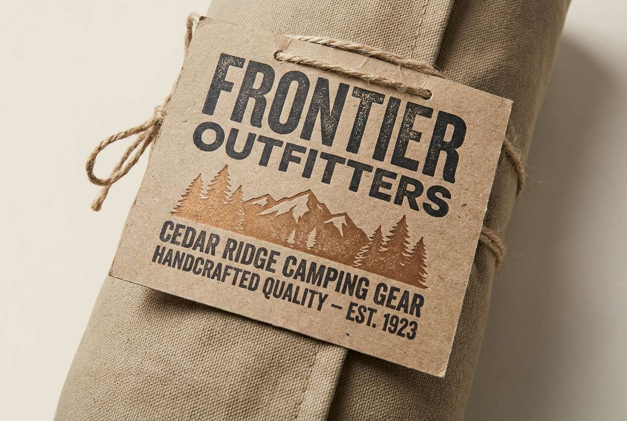 camping gear packaging label