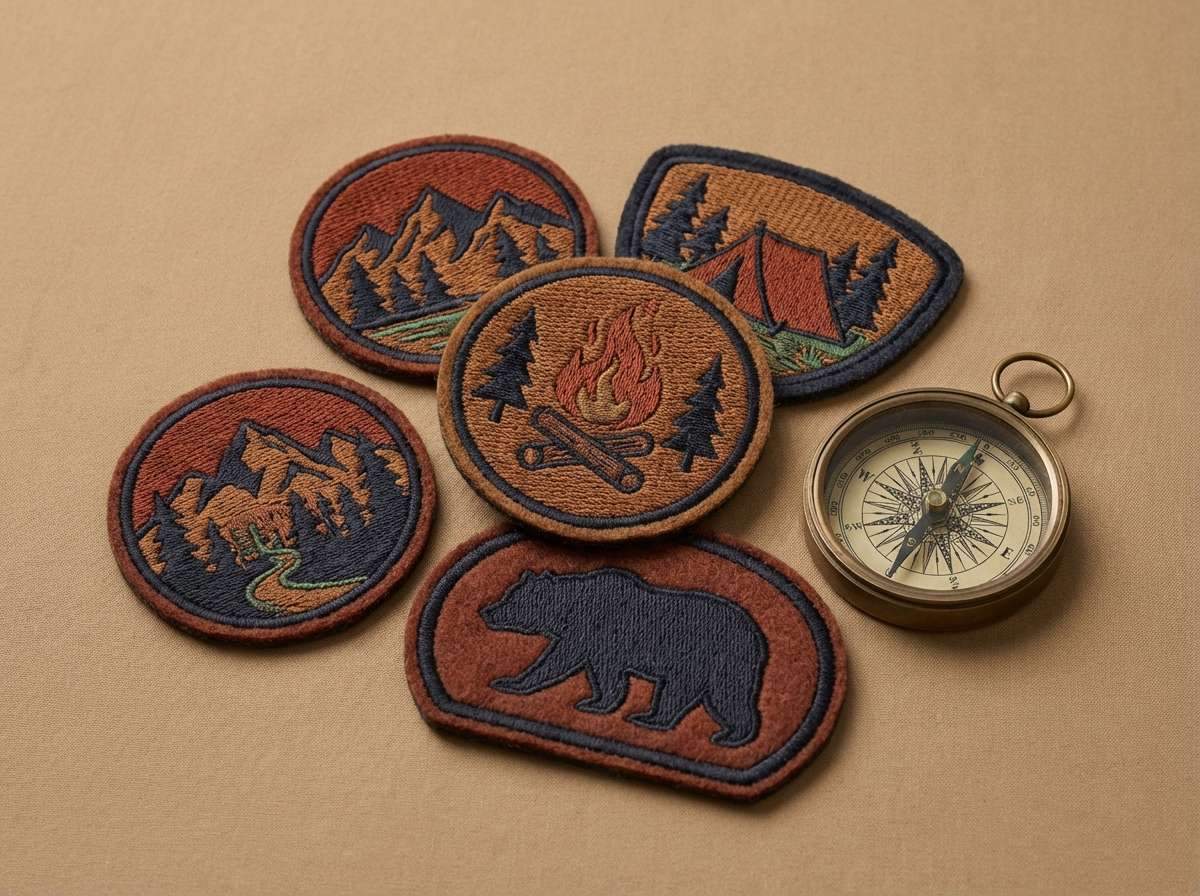 camping patch badge set