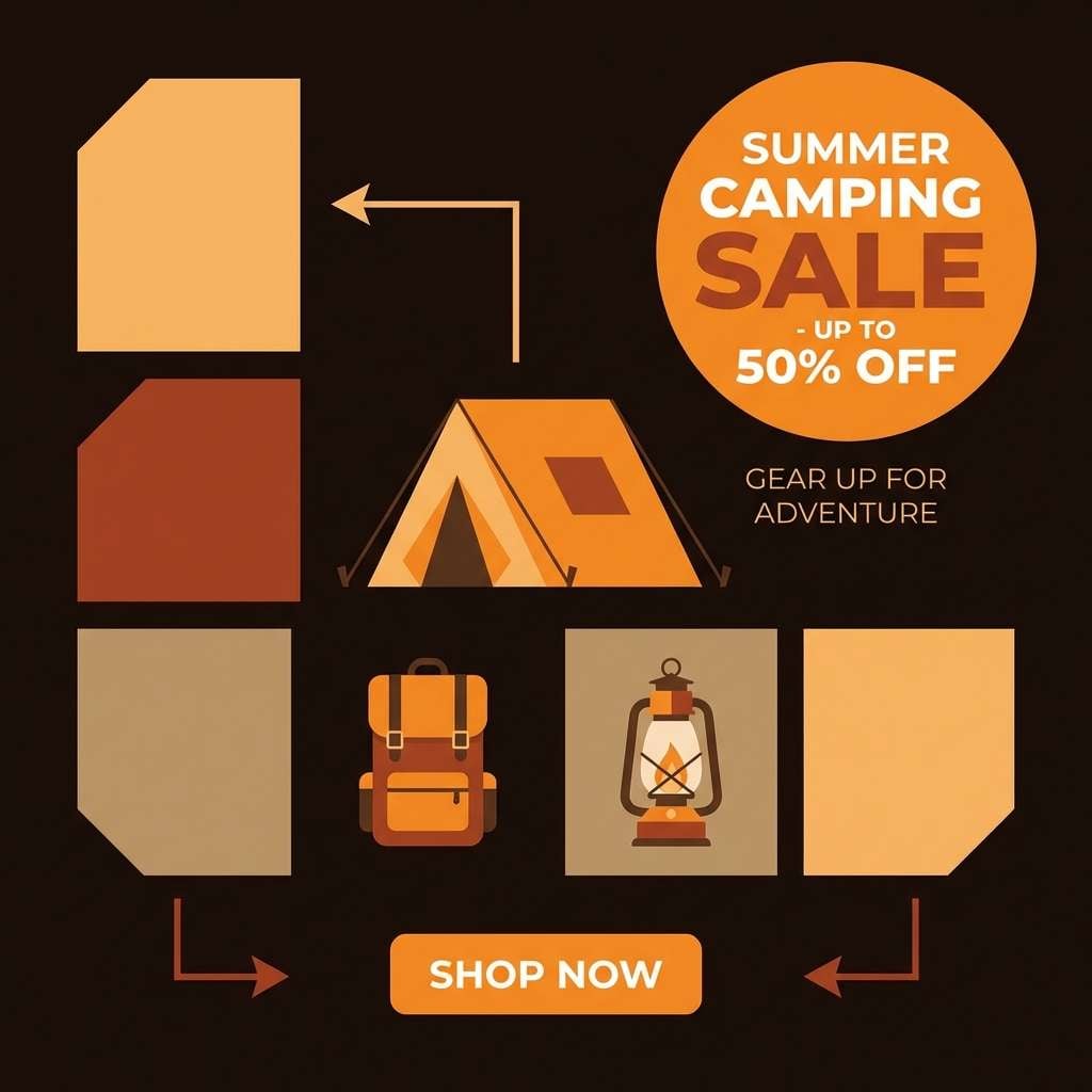camping gear social ad