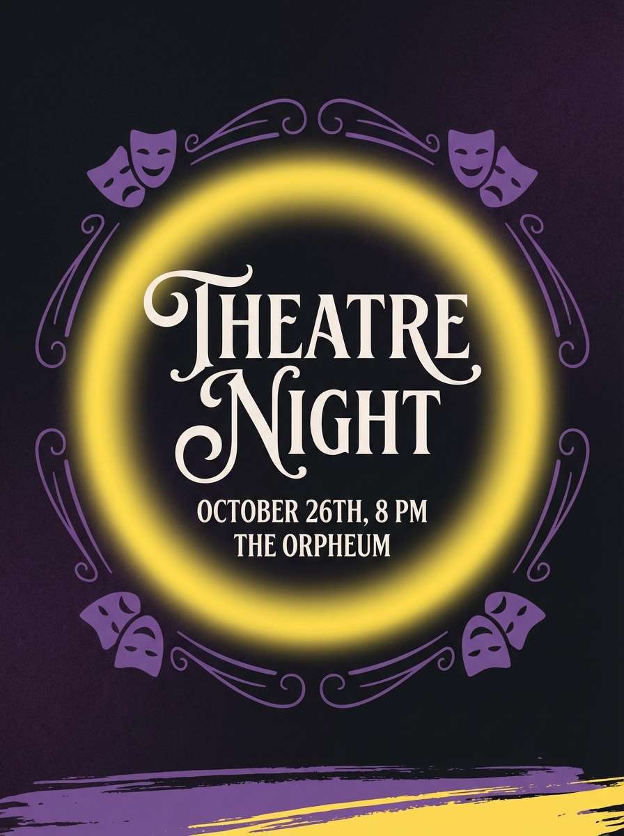 night poster with golden highlight