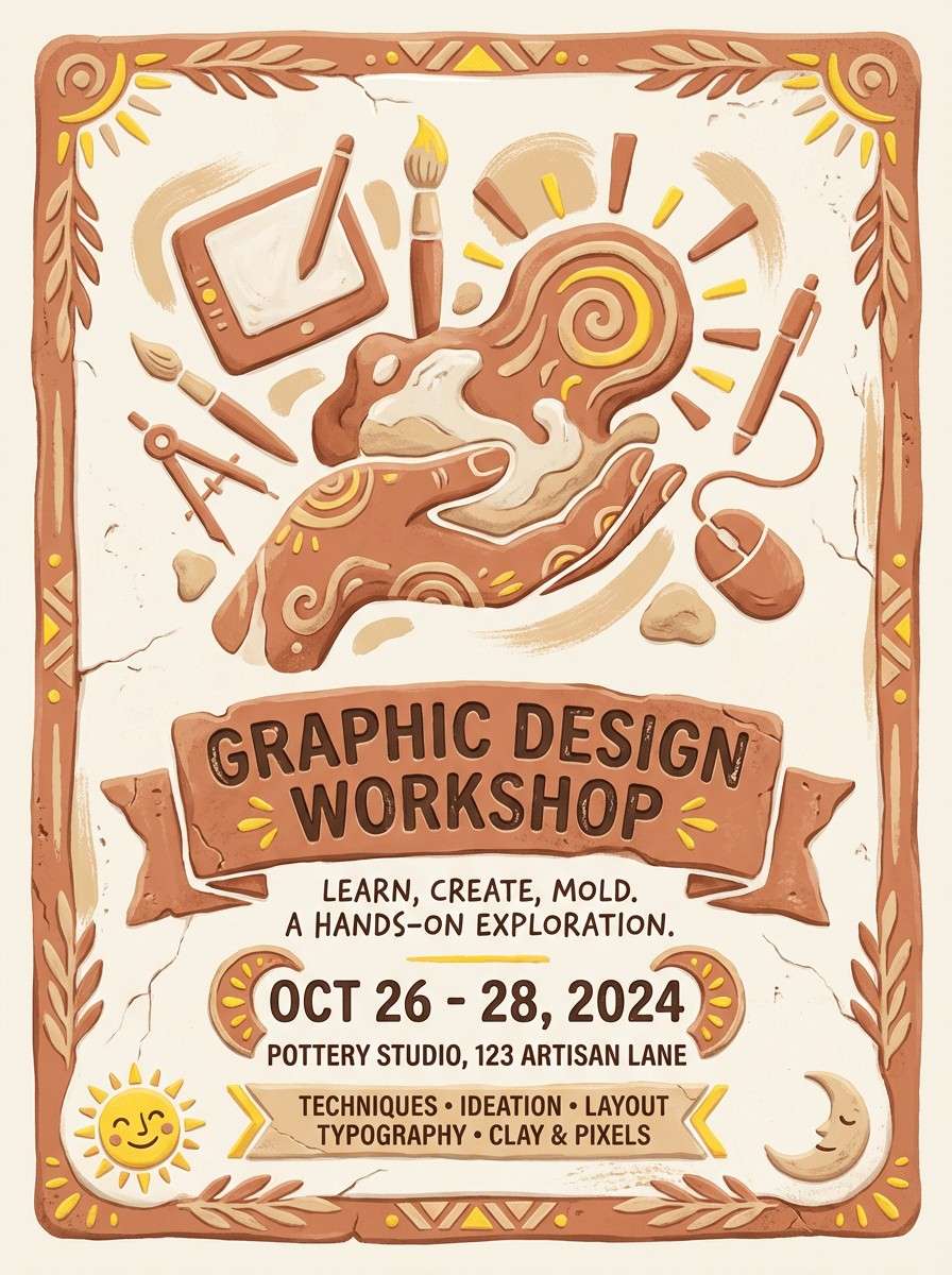 ceramics workshop poster design