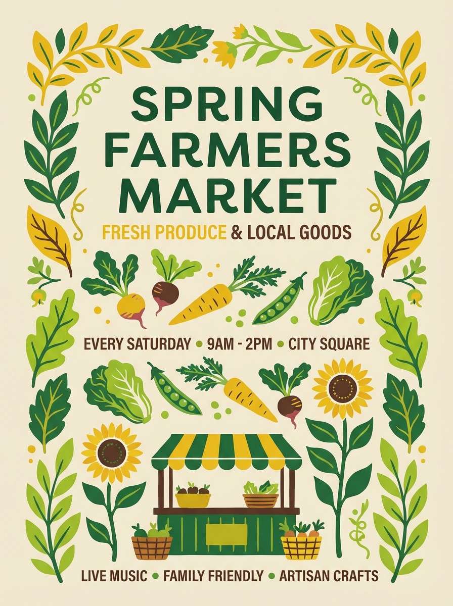spring market poster design