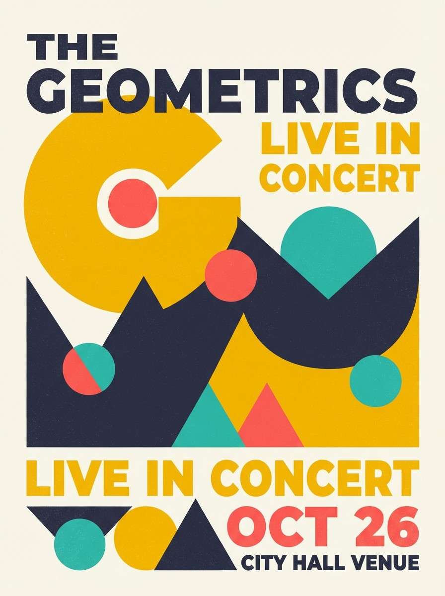 retro yellow concert poster