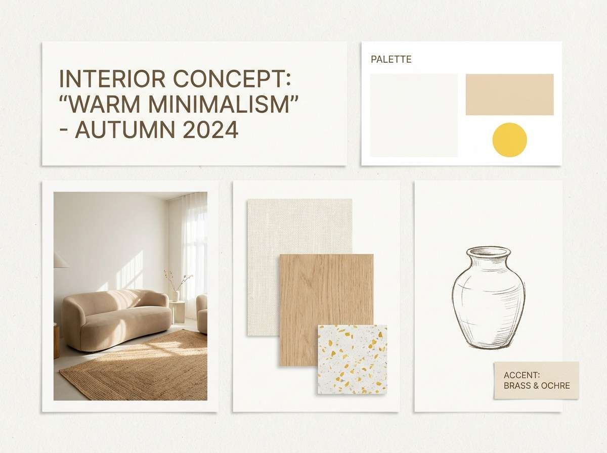 minimal warm interior moodboard