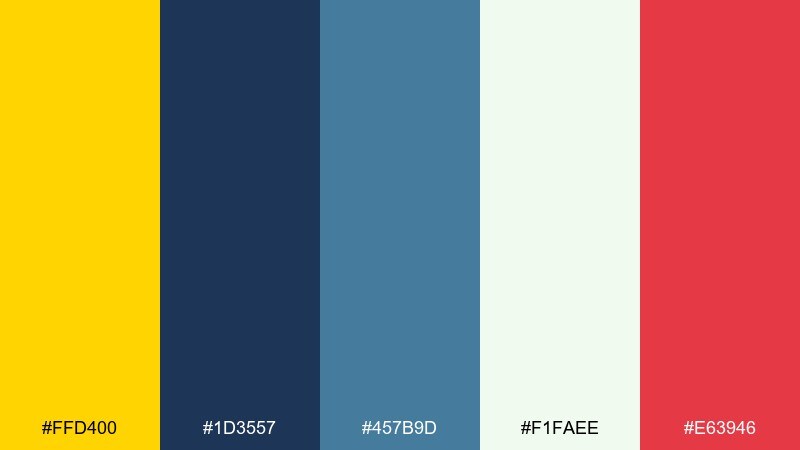 canary denim canary yellow color palette with hex codes