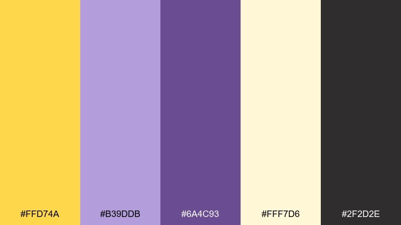 canary lavender canary color palette with hex codes