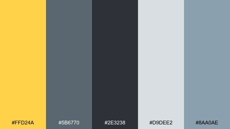 canary slate canary color palette with hex codes