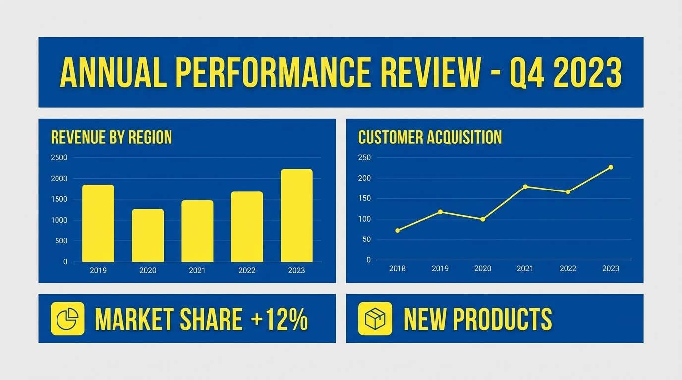 presentation slide in blue yellow
