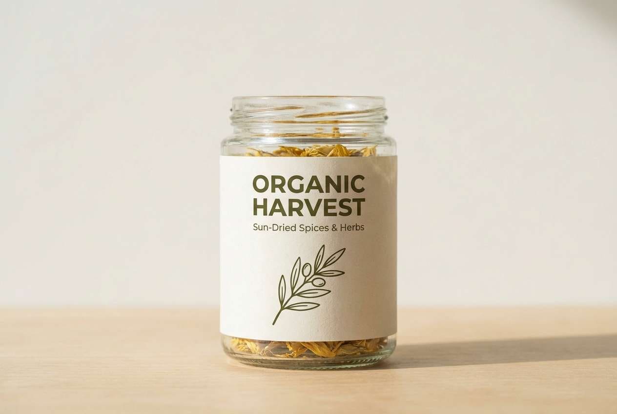 eco label on food jar