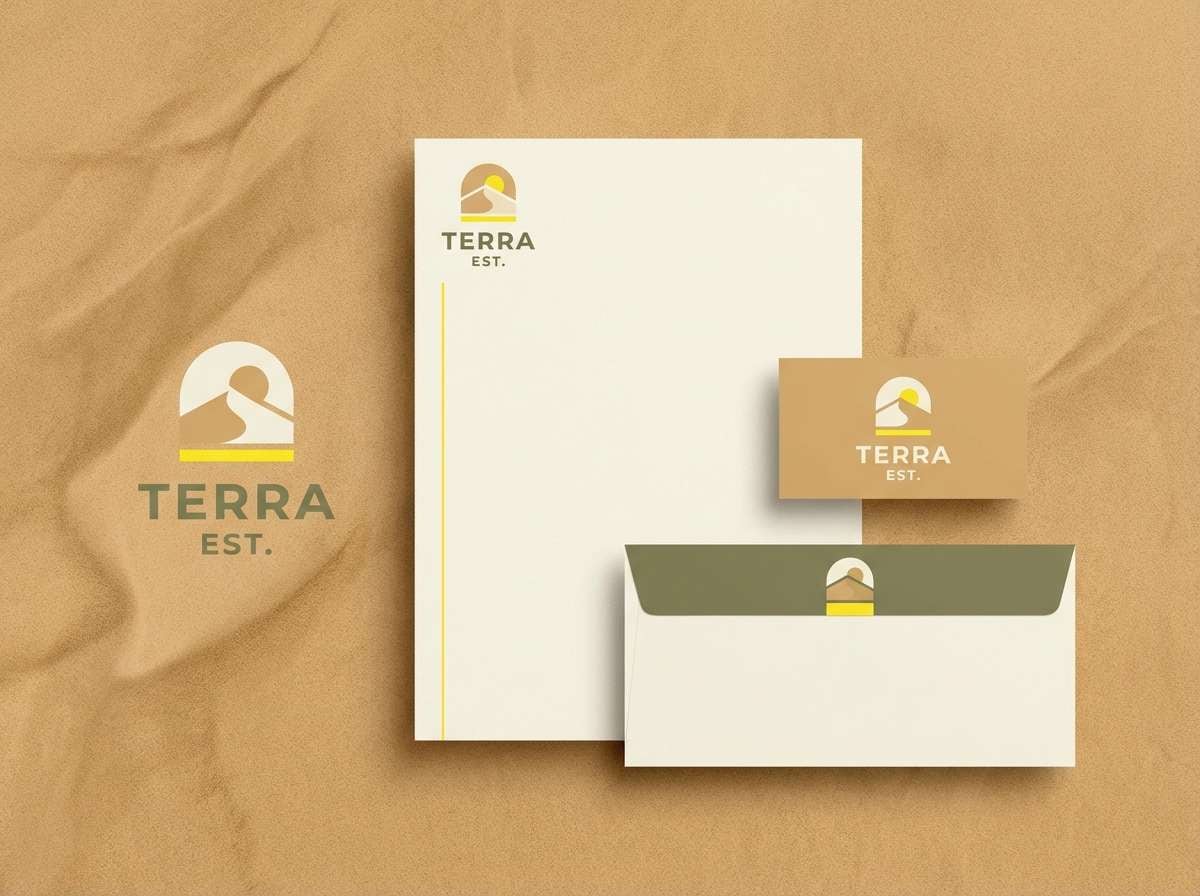 stationery set in desert tones