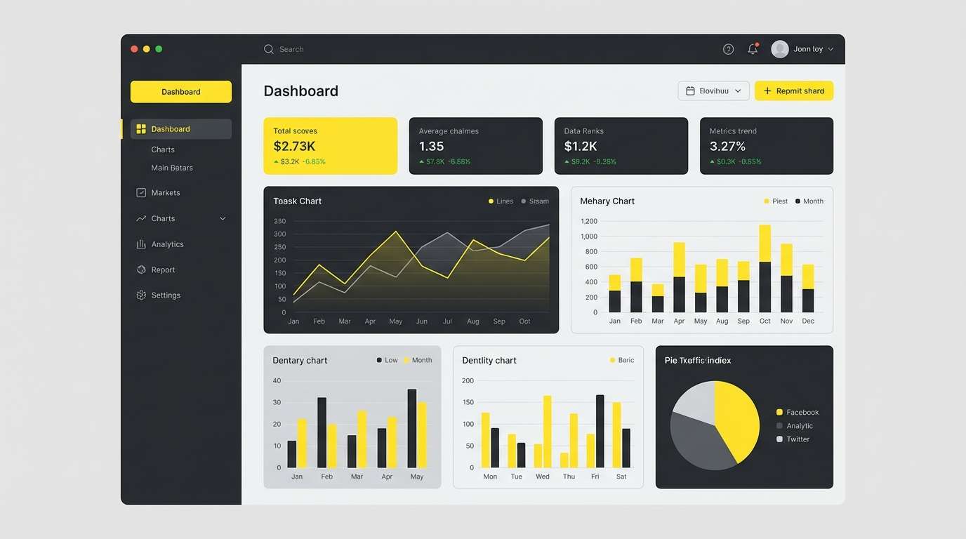 dashboard ui in yellow
