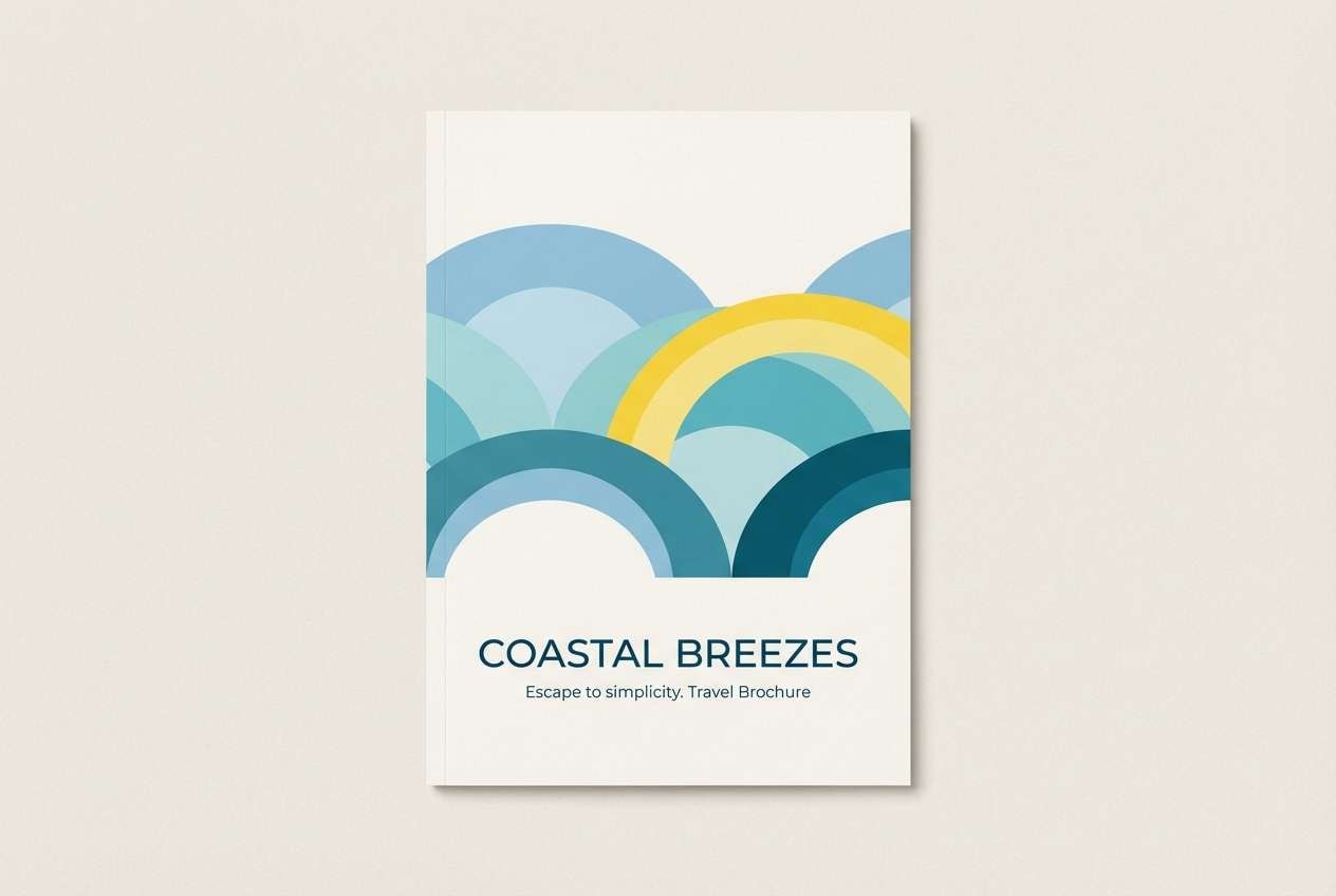 travel brochure in blue yellow