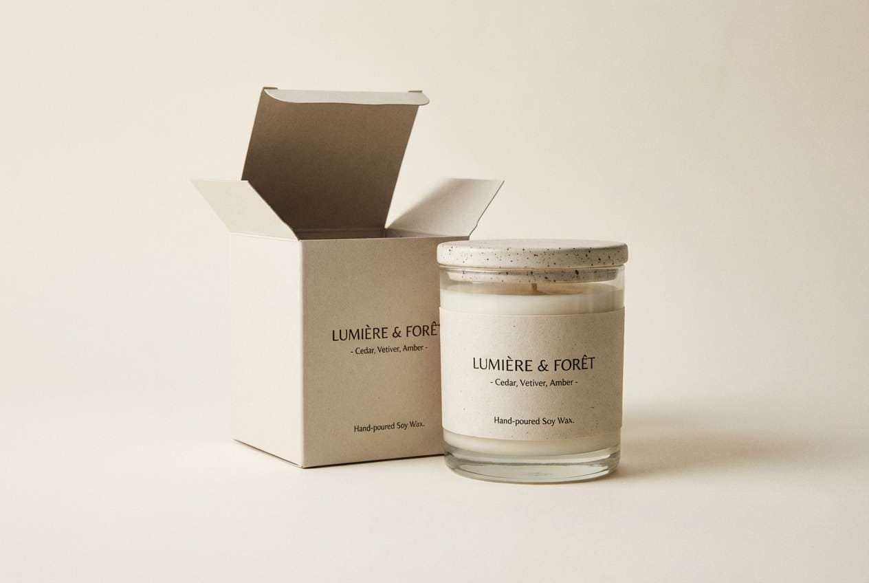candle packaging studio shot