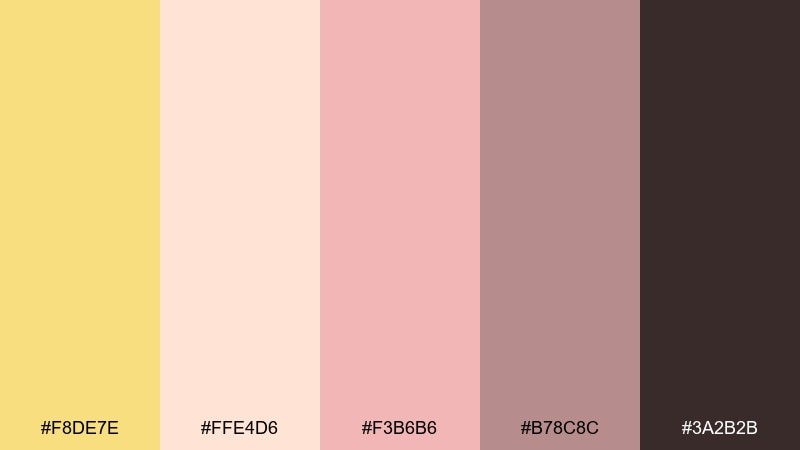 candlelight blush jasmine color palette with hex codes