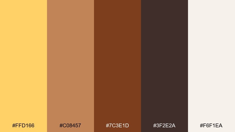 candlelit cocoa amber color palette with hex codes