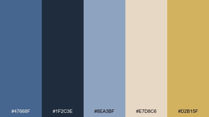 candlelit navy color palette with hex codes