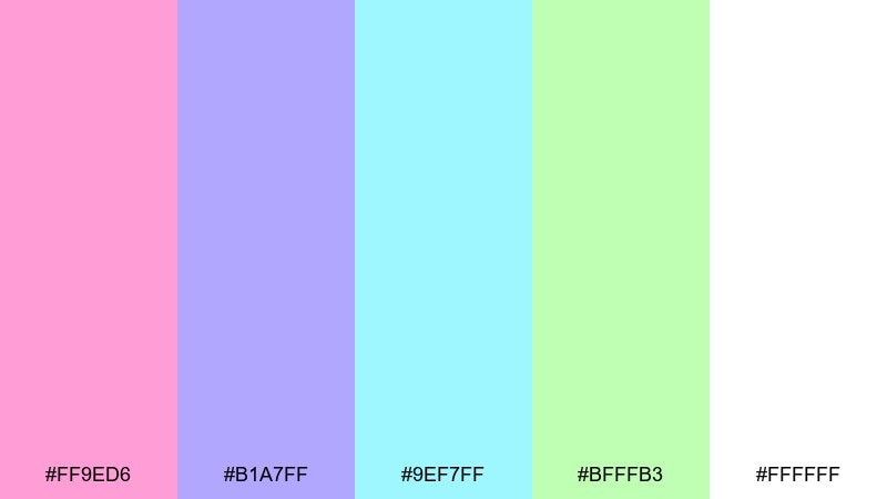 candy circuit holographic color palette with hex codes