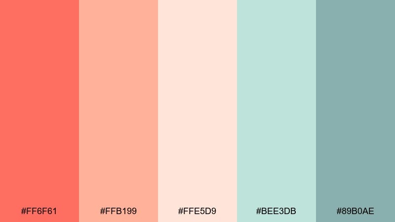 candy coated coral candy color palette with hex codes