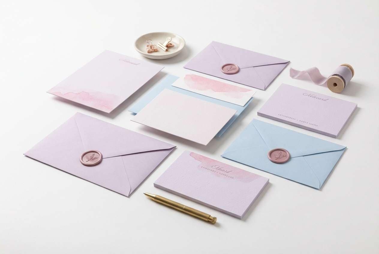 pastel stationery set