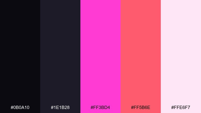 candy ink color palette with hex codes