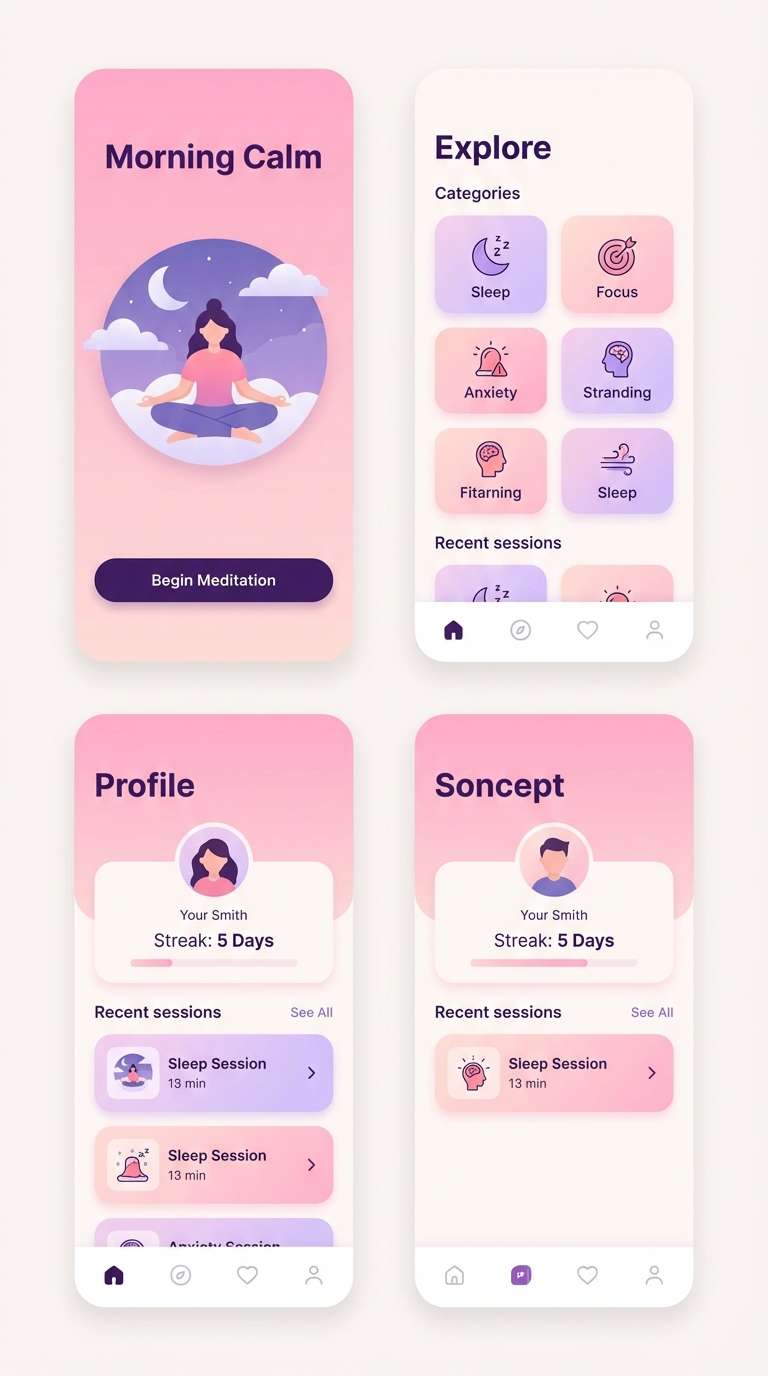 meditation app ui