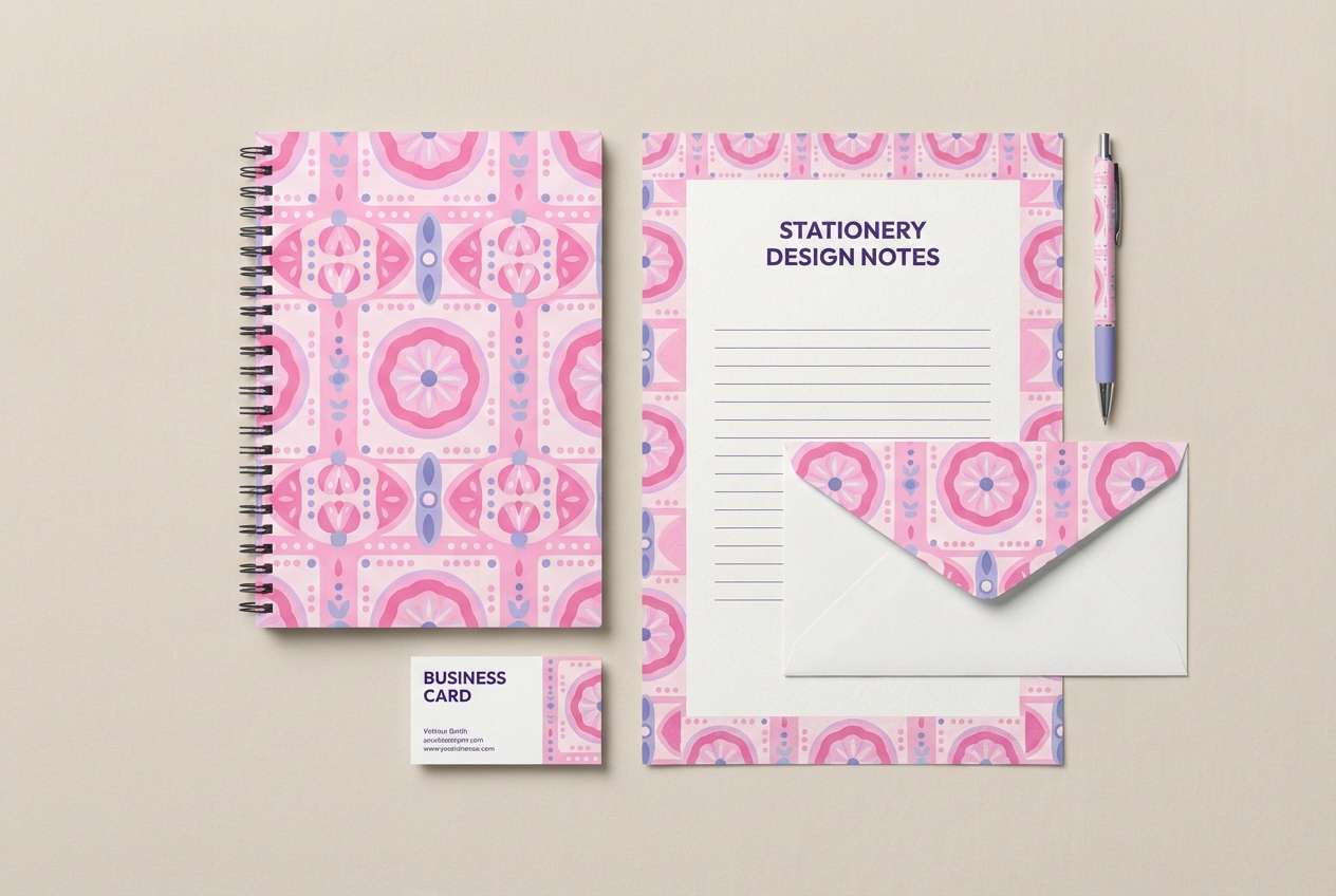 pastel stationery set