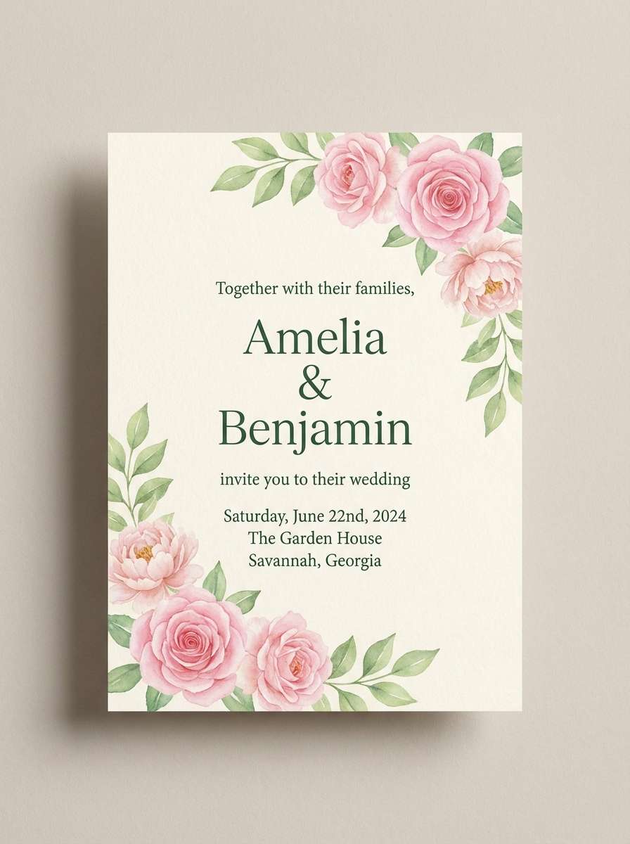 spring wedding invitation