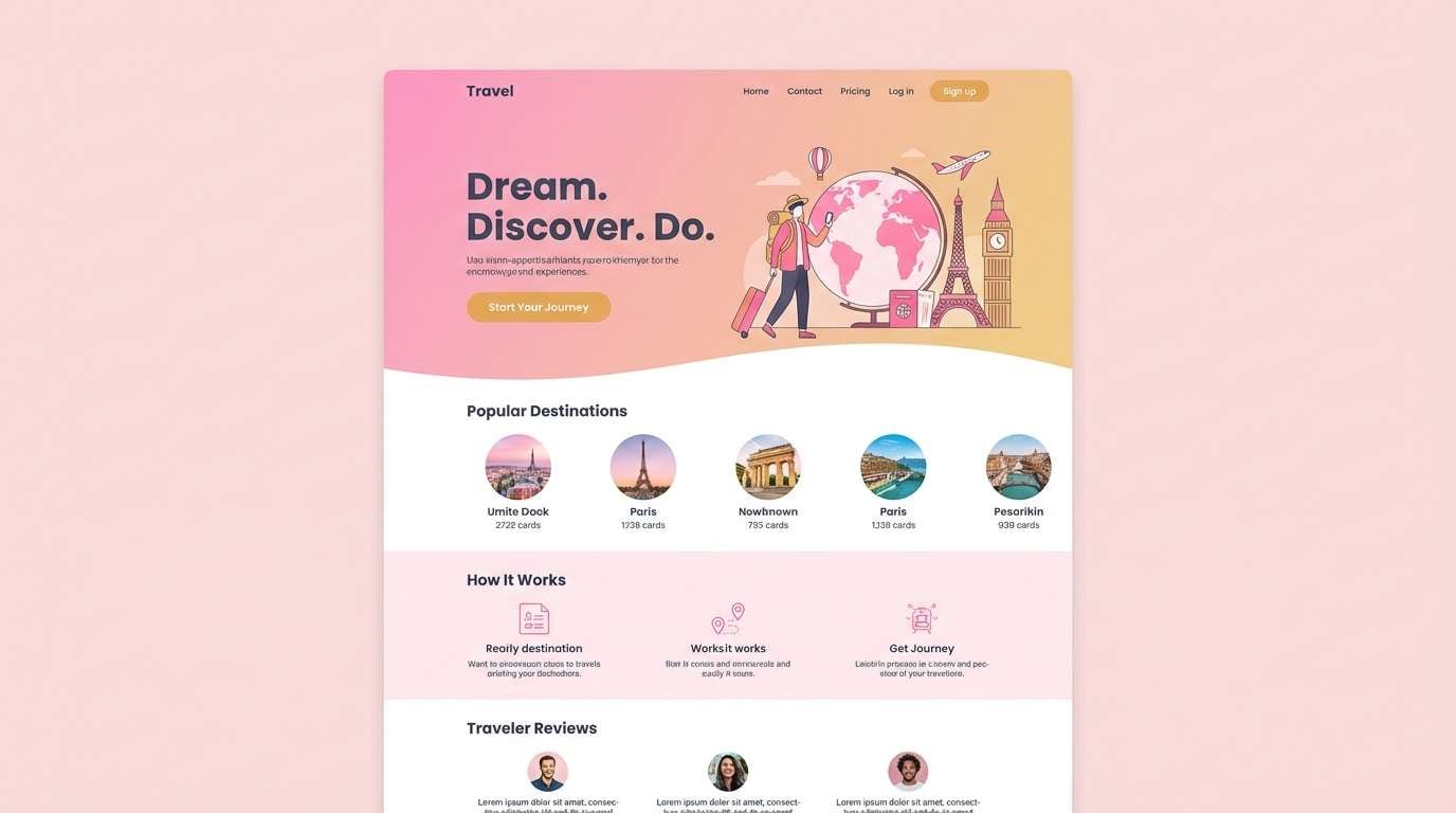 travel landing ui