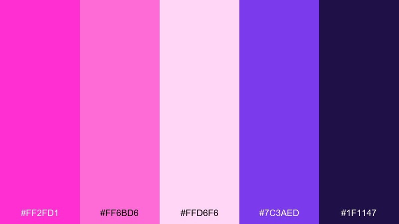 candy store branding fuchsia pink color palette with hex codes