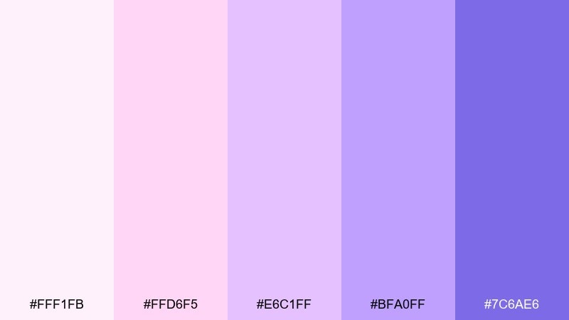 candy violet pastels violet color palette with hex codes