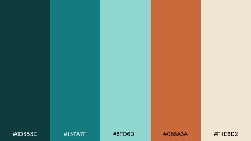 canyon rapids river color palette with hex codes