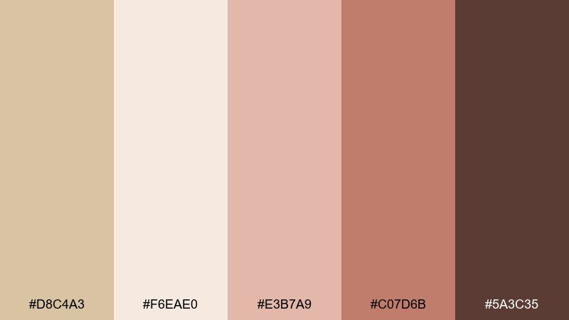 canyon rose beige sand color palette with hex codes