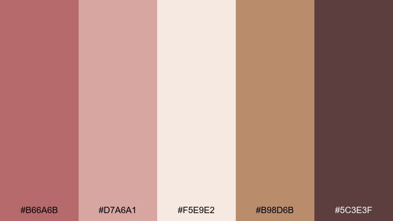 canyon rose boho wedding color palette with hex codes