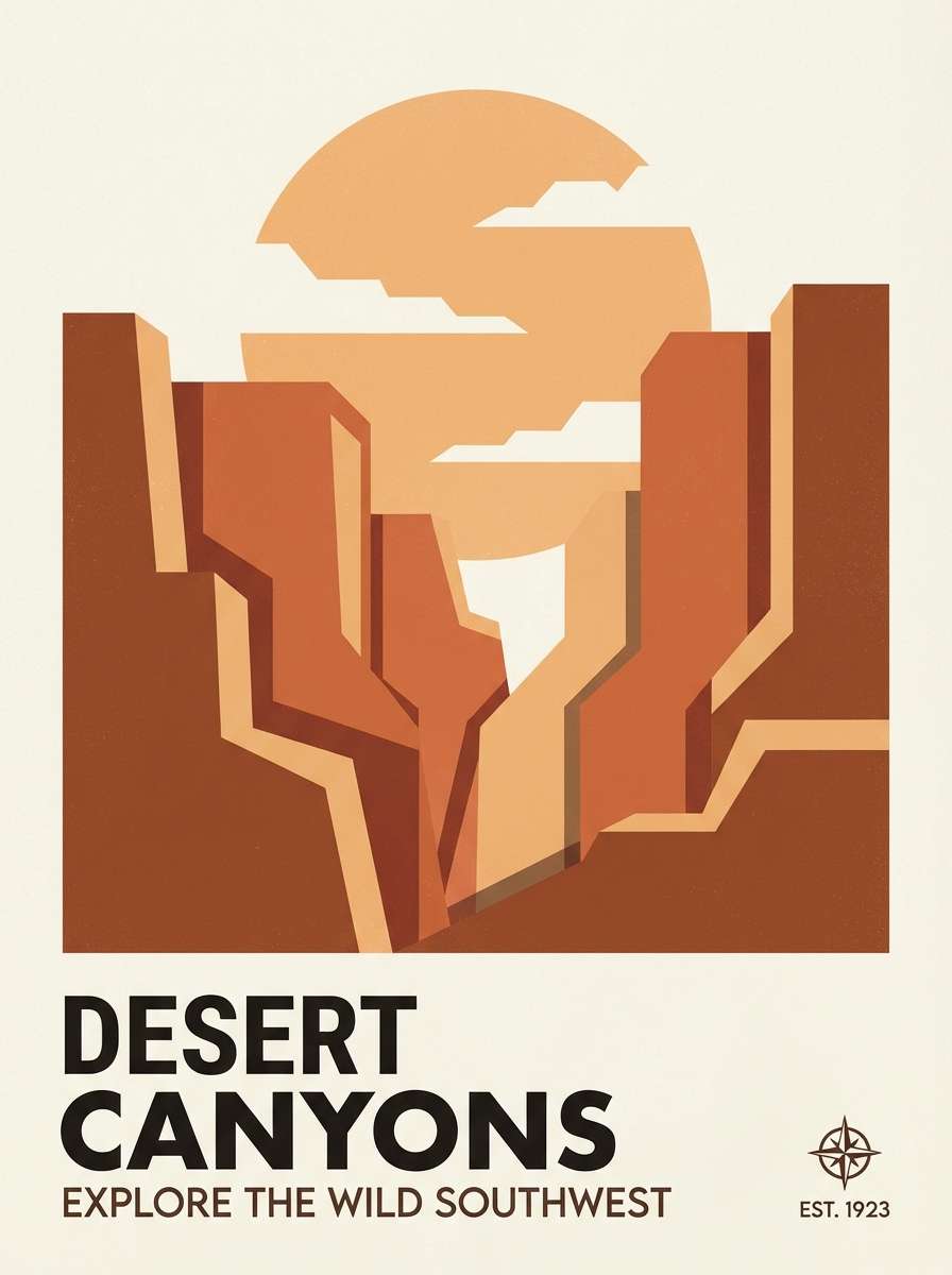 canyon travel poster design