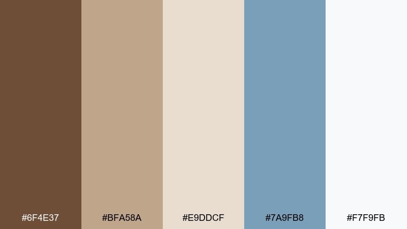 cappuccino sky coffee brown color palette with hex codes