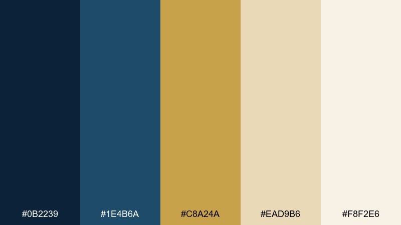 captain's brass nautical color palette with hex codes