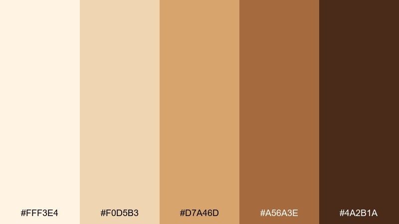 caramel drizzle coffee cream color palette with hex codes