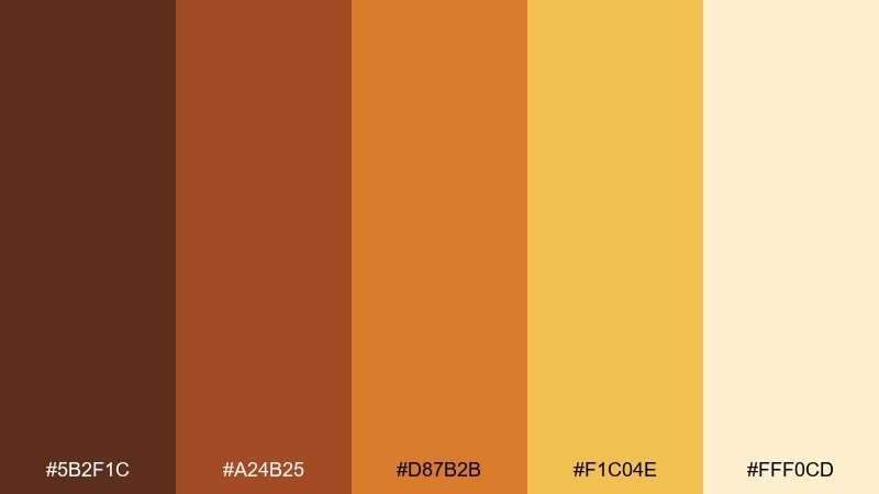 caramel orchard color palette with hex codes
