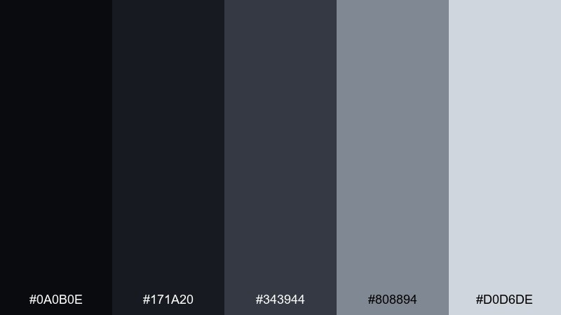 carbon and nickel ui color palette with hex codes