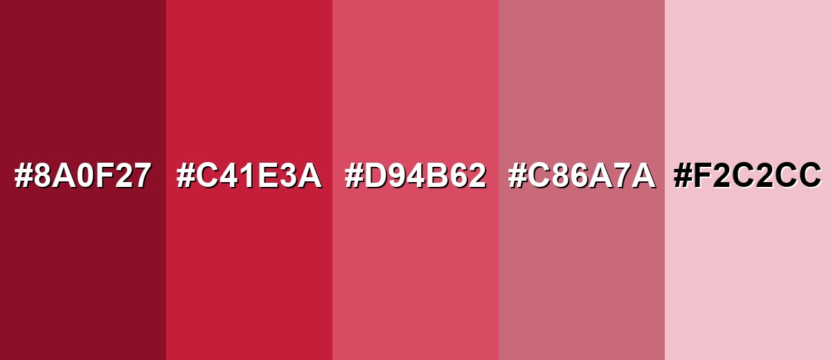 shades and variations of cardinal-color