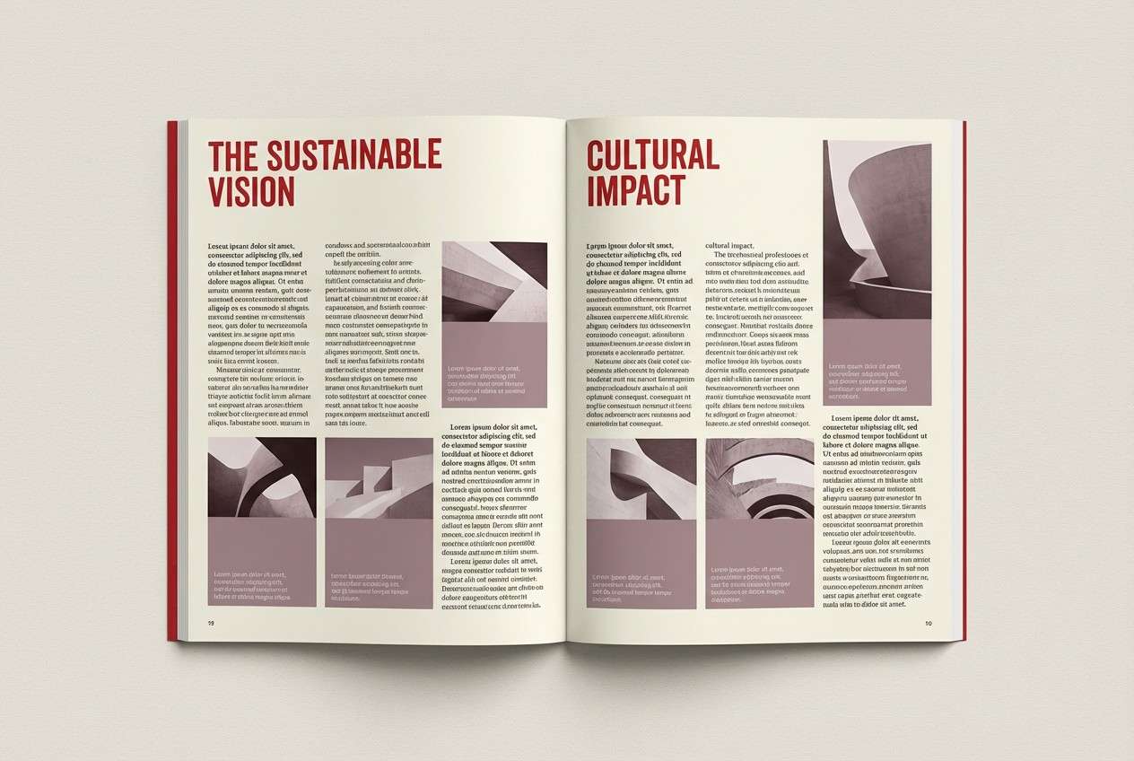 editorial layout with cardinal titles