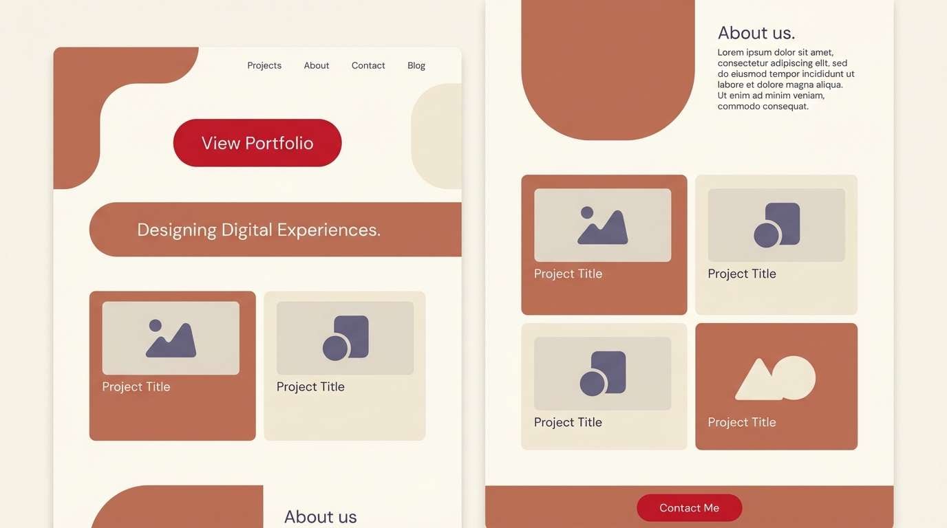 portfolio ui in clay reds