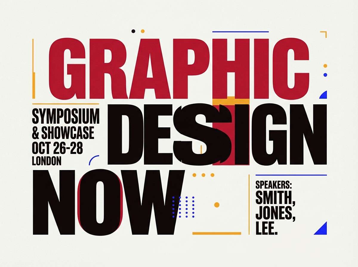 bold poster with cardinal red