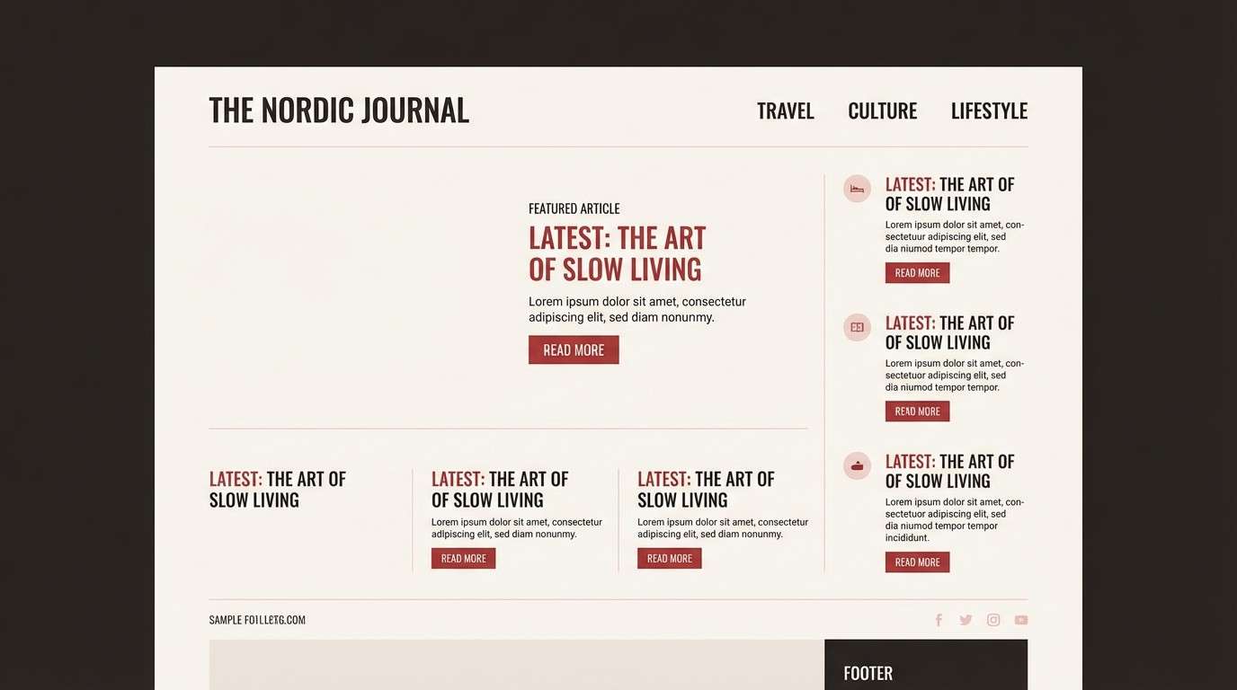minimal blog ui in rosewood