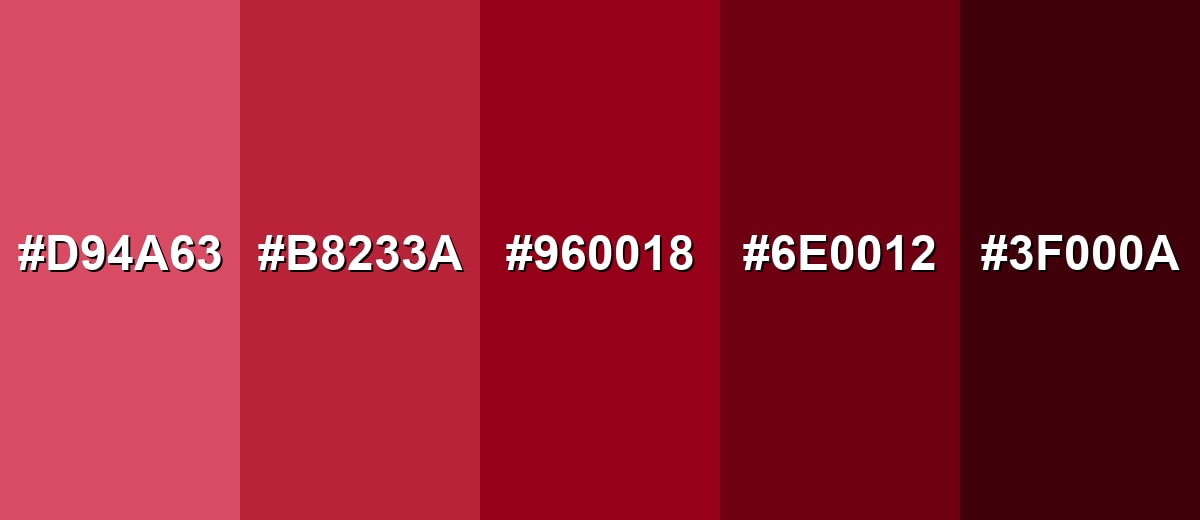shades and variations of carmine-color